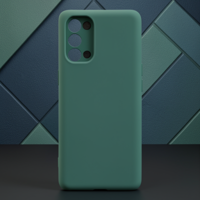 Oppo Reno 5 Pro Kılıf Nano İçi Kadife Silikon - Koyu Yeşil