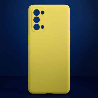 Oppo Reno 5 Pro Kılıf Nano İçi Kadife Silikon - Sarı