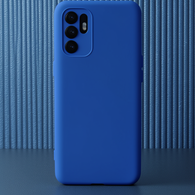 Oppo Reno 6 Kılıf Nano İçi Kadife Silikon - Mavi