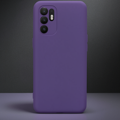 Oppo Reno 6 Kılıf Nano İçi Kadife Silikon - Mor