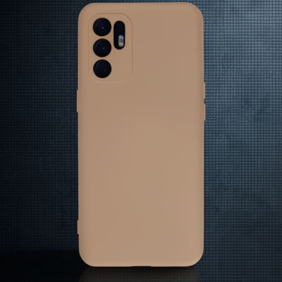 Oppo Reno 6 Kılıf Nano İçi Kadife Silikon - Pudra