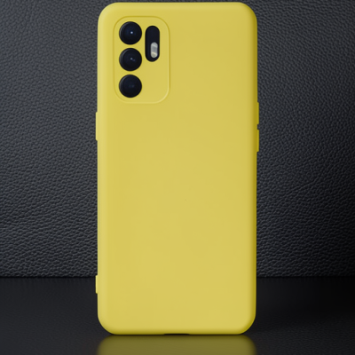 Oppo Reno 6 Kılıf Nano İçi Kadife Silikon - Sarı1