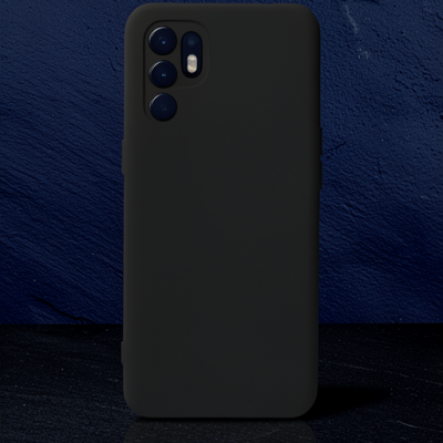Oppo Reno 6 Kılıf Nano İçi Kadife Silikon - Siyah