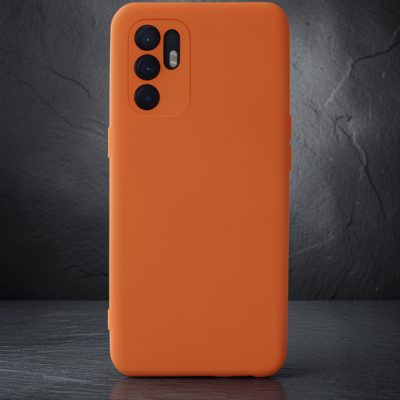 Oppo Reno 6 Kılıf Nano İçi Kadife Silikon - Turuncu