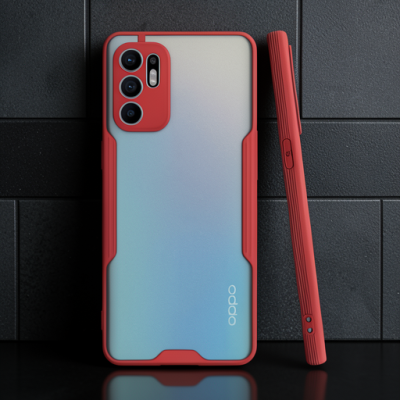 Oppo Reno 6 Kılıf Platin Silikon - Kırmızı