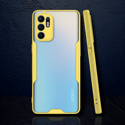 Oppo Reno 6 Kılıf Platin Silikon - Sarı