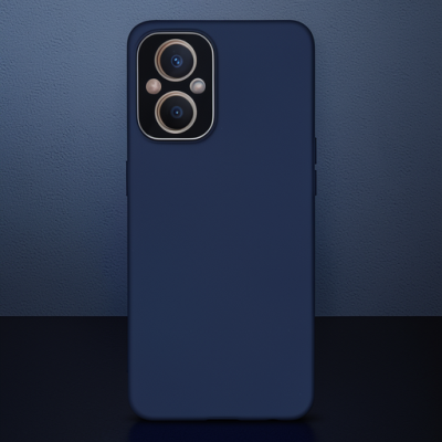 Oppo Reno 7 Lite Kılıf Lansman Glass Kapak - Lacivert