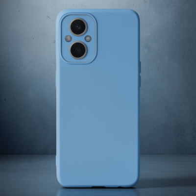 Oppo Reno 7 Lite Kılıf Lansman Glass Kapak - Mavi