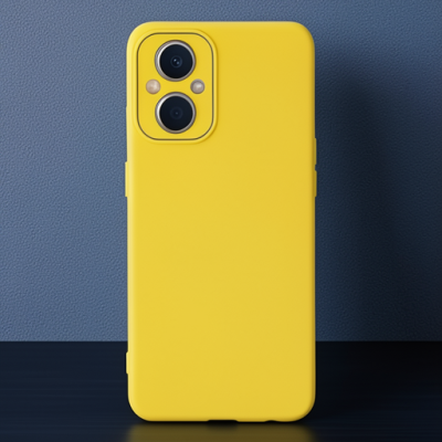 Oppo Reno 7 Lite Kılıf Lansman Glass Kapak - Sarı