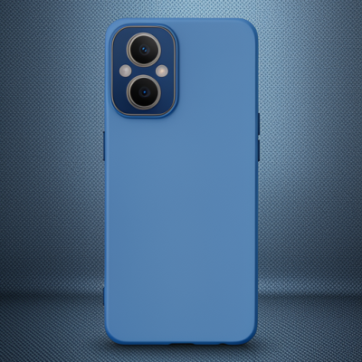 Oppo Reno 7 Lite Kılıf Lansman Glass Kapak - Sky Blue