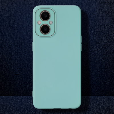 Oppo Reno 7 Lite Kılıf Lansman Glass Kapak - Turkuaz