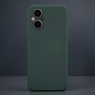 Oppo Reno 7 Lite Kılıf Nano İçi Kadife Silikon - Koyu Yeşil