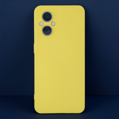 Oppo Reno 7 Lite Kılıf Nano İçi Kadife Silikon - Sarı