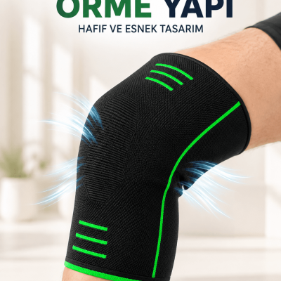 Örme Dizlik Esnek Nefes Alabilen Günlük Spor Diz Desteği