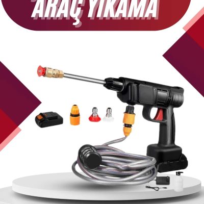 Oto Araba Yıkama Şarjlı Ve Yüksek Basınçlı Oto Yıkama Ve Sulama Tabancası