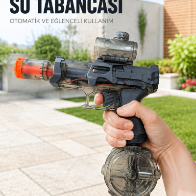 Otomatik Su Tabancası Şarjlı LED Işıklı Basınçlı Su Püskürtmeli Oyuncak