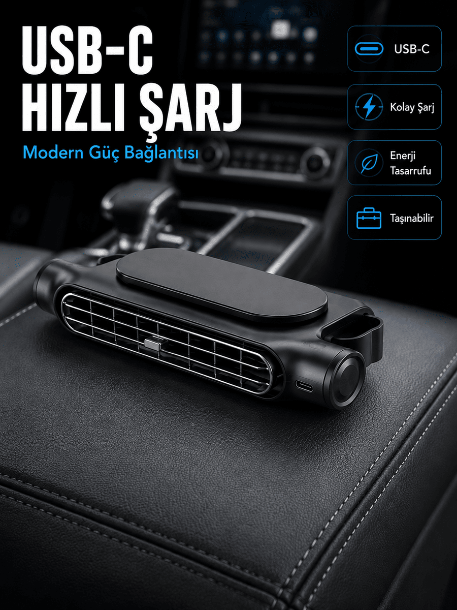 Otomobil Koltuk Başlığı Fanı Güçlü Turbo Hava Akışı Sunan Araç İçi Soğutucu