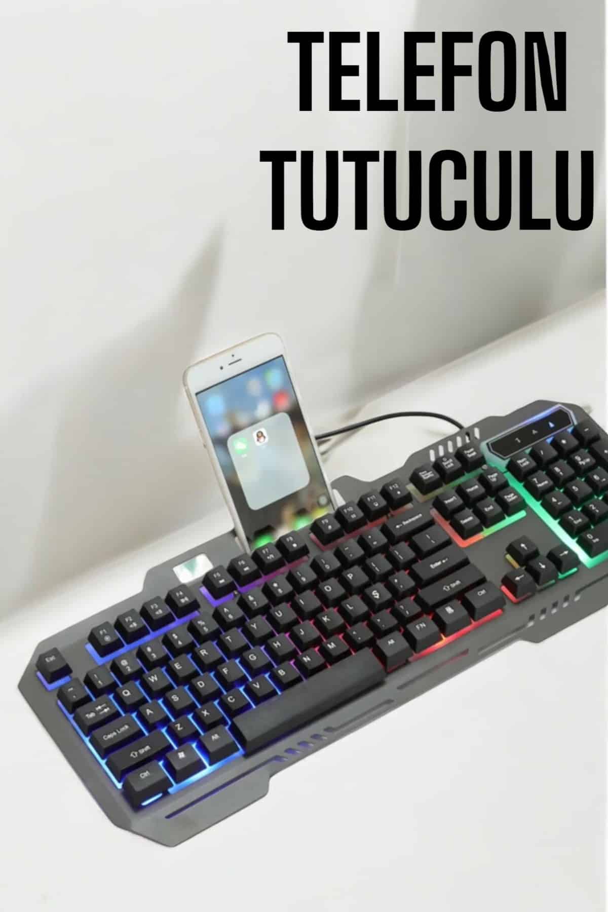 Oyuncu Klavyesi Q Klavye RGB Işıklı Mouse Hediyeli