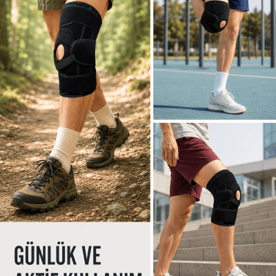 Patella Destekli Ligamentli Dizlik Ayarlanabilir Cırtlı Silikon Pedli Diz Desteği