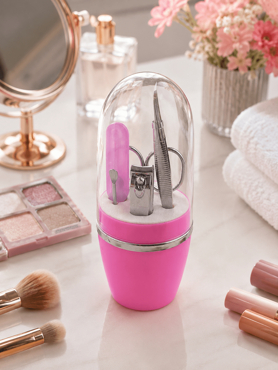 Pembe Tırnak Bakım Seti Cımbız Makas Tırnak Makası ve Törpü İçeren Kit