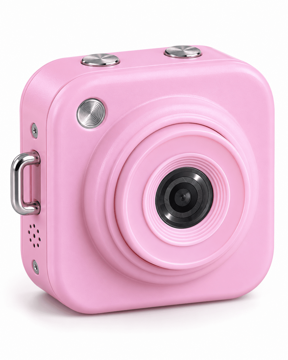1. Cep Boy Pembe Dijital Fotoğraf Makinesi 2,01 İnç Ekran ve Type C Şarj