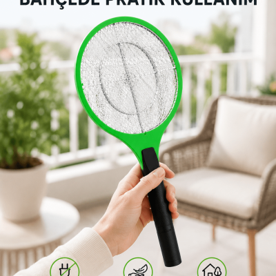 Pil ile Çalışan Elektronik Sinek Öldürücü – Çocuk ve Evcil Hayvan Dostu Tasarım