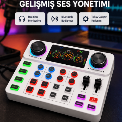 Podcast Karaoke ve Sosyal Medya Yayınları İçin Ses Kartı
