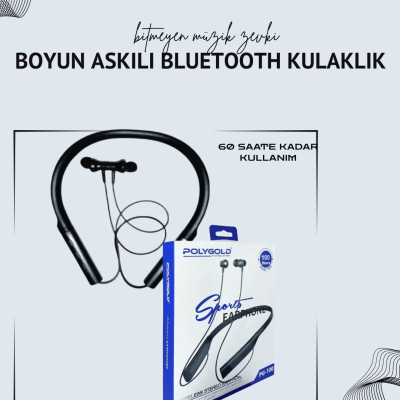 Polygold PG-100 Boyun Askılı Kablosuz Kulaklık – 200 Saat Bekleme Süresi, Stereo Ses, Mikrofonlu
