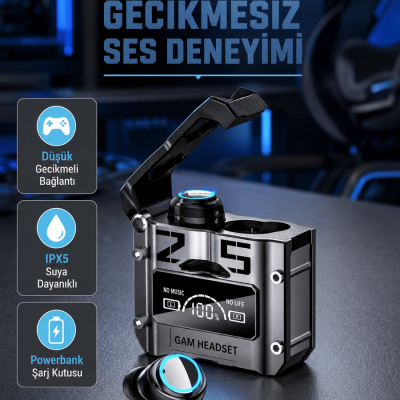 Powerbank Özellikli Bluetooth Kulaklık – Ergonomik, Suya Dayanıklı