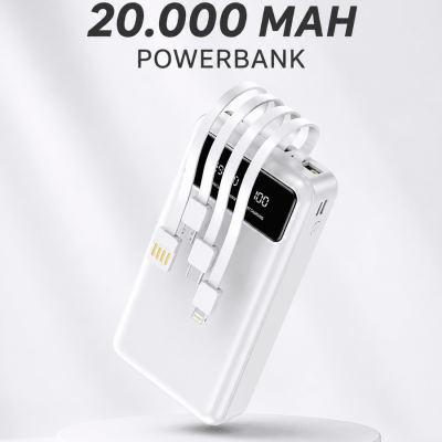 Powerbank Şarj Cihazı 4 Çıkışlı 20.000 MAH Powerbank Kompakt Yüksek Kapasiteli Hızlı Şarj