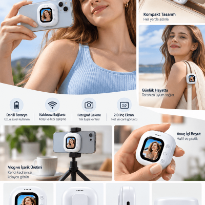 Pratik Kullanım Kablosuz Mini Selfie Ekranı
