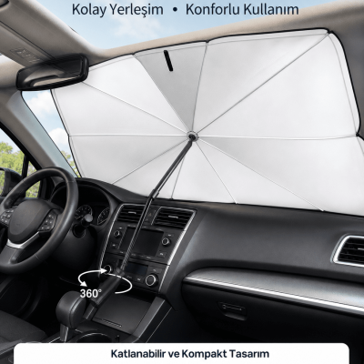 Pratik Ön Cam Güneşliği – Geniş Kapsama Alanı, Kolay Saklama Yeni Nesil