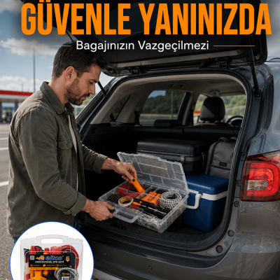 Profesyonel Araç İçi Acil Durum Seti 27 Parça Çok Amaçlı Oto Yardım Çantası
