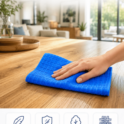 Profesyonel Mikrofiber Temizlik Bezi Çok Amaçlı Yüksek Emici Çizmeyen Temizlik Bezi 40x40 cm