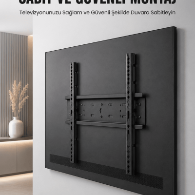 Profesyonel Sabit TV Askı Aparatı  Ultra Dayanıklı Çelik Duvar Montaj Braketi 50-95 İnç