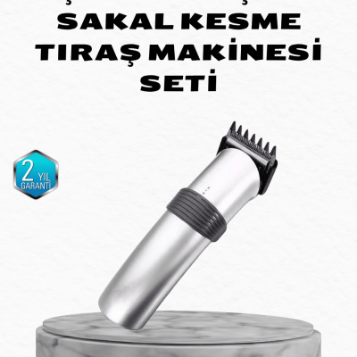 Profesyonel Şarjlı Saç ve Sakal Kesme Makinesi – Paslanmaz Çelik Bıçaklı, Ergonomik ve Sessiz Motorlu