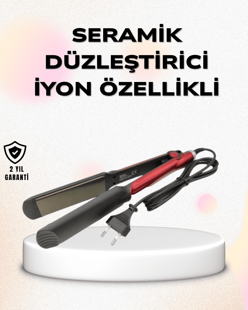 Profesyonel Titanyum Saç Düzleştirici – Ayarlanabilir Isı ve Hızlı Isınma Özellikli