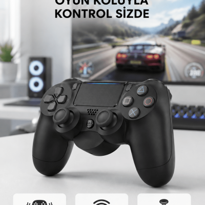 PS4 Kablosuz Oyun Kolu V2 – Bluetooth Bağlantılı, Titreşimli, PC ve Mobil Uyumlu