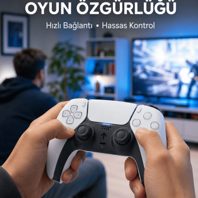 PS5 Uyumlu Kablosuz Oyun Kolu Sessiz Tuşlar ve Güçlü Performans Yeni Nesil