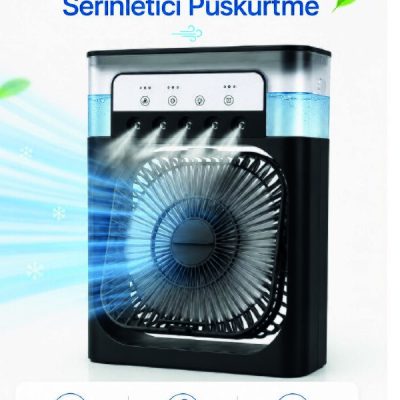 Modern Püskürtmeli Masaüstü Fan  Geniş Su Haznesi, 5 Sis Çıkışı, 3 Kademe Fan Gücü