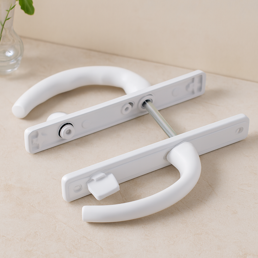 PVC Banyo-WC Kilitli Kapı Kolu Beyaz