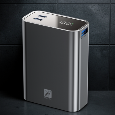 Pw501 20.000 Mah Dijital Göstergeli 2 Adet 45w Type-c Ve 22.5w Usb Çıkışlı Şarj Pd Hızlı Şarj Powerbank - Titanyum