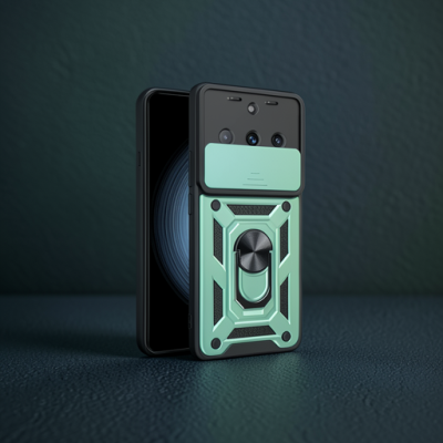 Realme 11 Pro Kılıf Pars Lens Yüzüklü Silikon - Yeşil