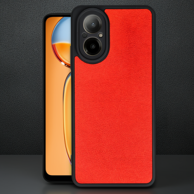 Realme 12 Lite Kılıf Aras Deri Kapak - Kırmızı