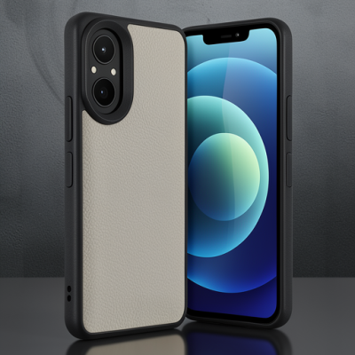 Realme 12 Lite Kılıf Aras Deri Kapak - Pudra