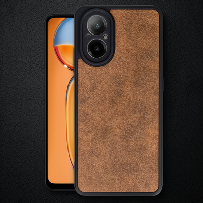 Realme 12 Lite Kılıf Aras Deri Kapak - Taba