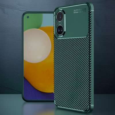 Realme 12 Lite Kılıf Auto Focus Karbon Kapak - Koyu Yeşil