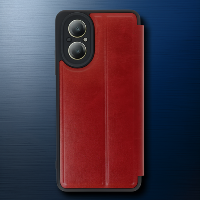 Realme 12 Lite Kılıf Flip Cover - Kırmızı