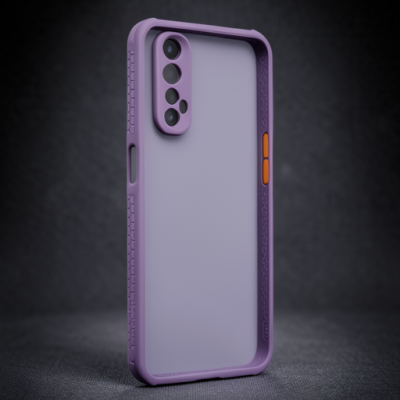 Realme 7 Kılıf Miami Şeffaf Silikon - Açık Mor