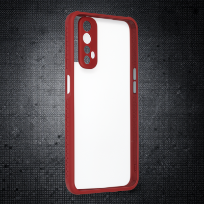Realme 7 Kılıf Miami Şeffaf Silikon - Fuşya